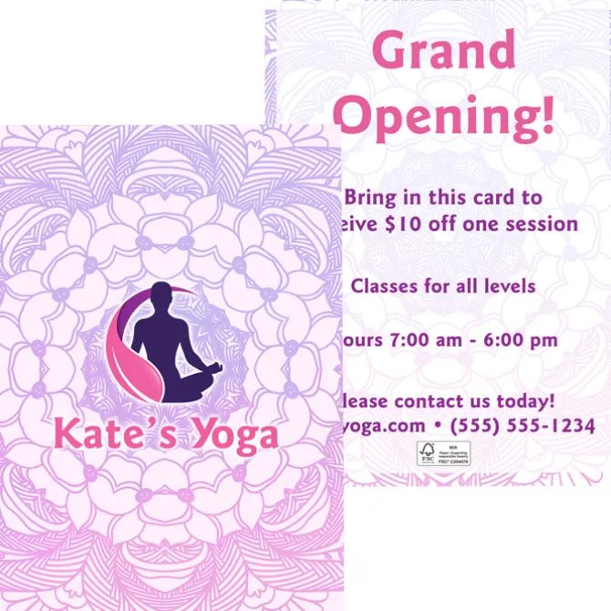 Flat Printed Card - 5 inches x 7 inches - 24 hr