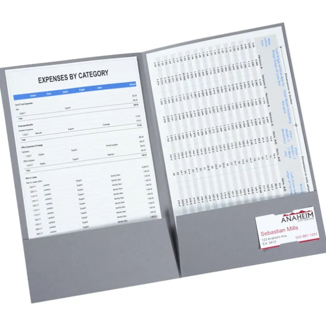 Foil Stamped Legal Pocket Folder - Linen