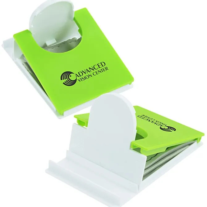Fold Flat Phone Stand with Microfiber Cloth