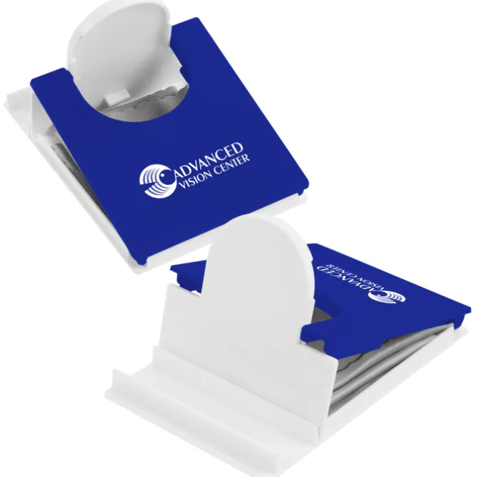 Fold Flat Phone Stand with Microfiber Cloth