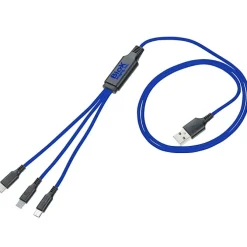 3-foot Metallic Charging Cable - Light-Up Logo