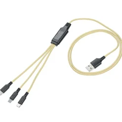 3-foot Metallic Charging Cable - Light-Up Logo