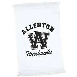 Fringed Velour Spirit Towel - 11 inches x 18 inches - White