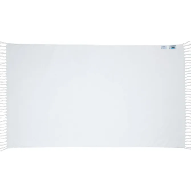 Fringe Terry Velour Beach Towel - White