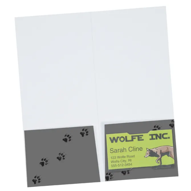Full Color Paper Two-Pocket Mini Folder - 9 inches x 4 inches