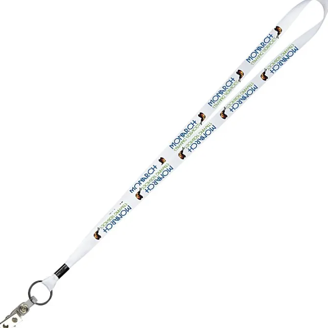 Full Color Ribbon Lanyard - 5/8 inches - 34 inches - Snap with Metal Bulldog Clip