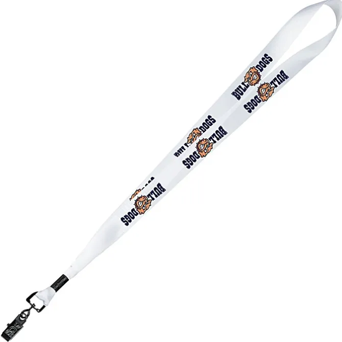 Full Color Ribbon Lanyard - 7/8 inch - 34 inches - Metal Bulldog Clip