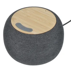 Garm Fabric and Bamboo Speaker with Wireless Charger