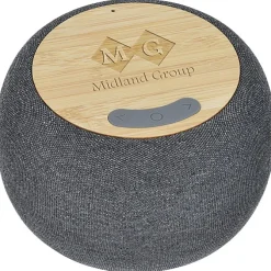 Garm Fabric and Bamboo Speaker with Wireless Charger