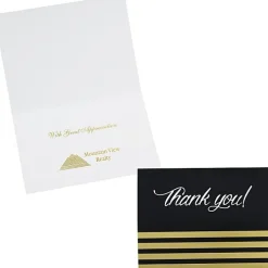 Gold Stripes Thank You Card