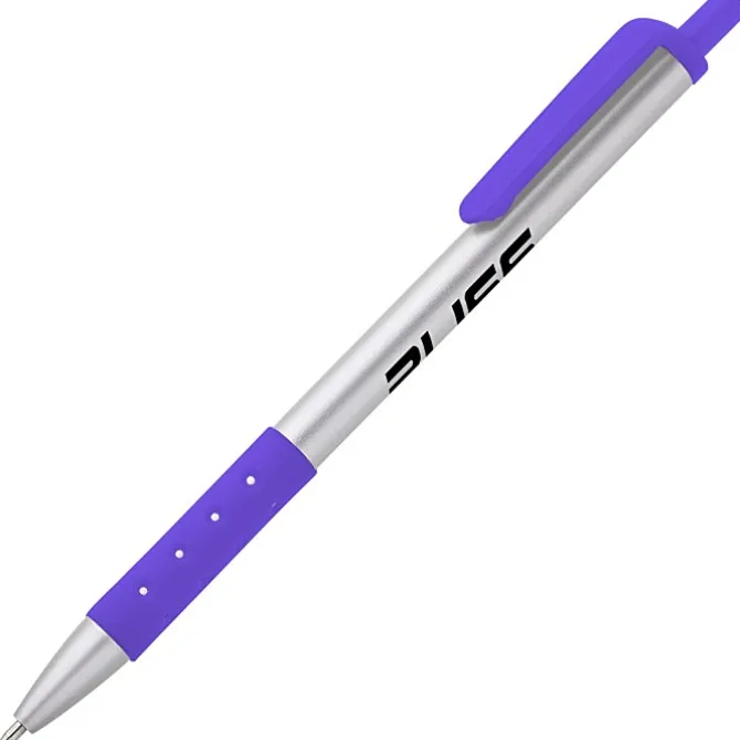 Grip Click Pen - Silver - 24 hr