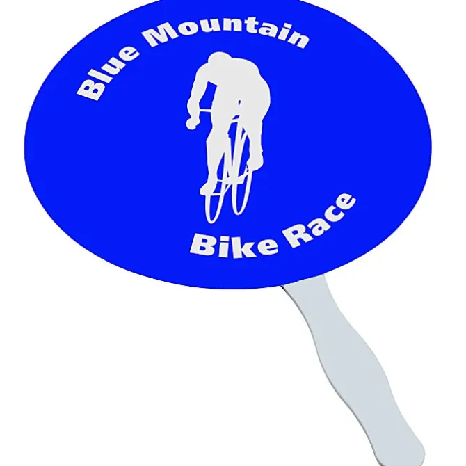 Hand Fan with Plastic Handle - Round