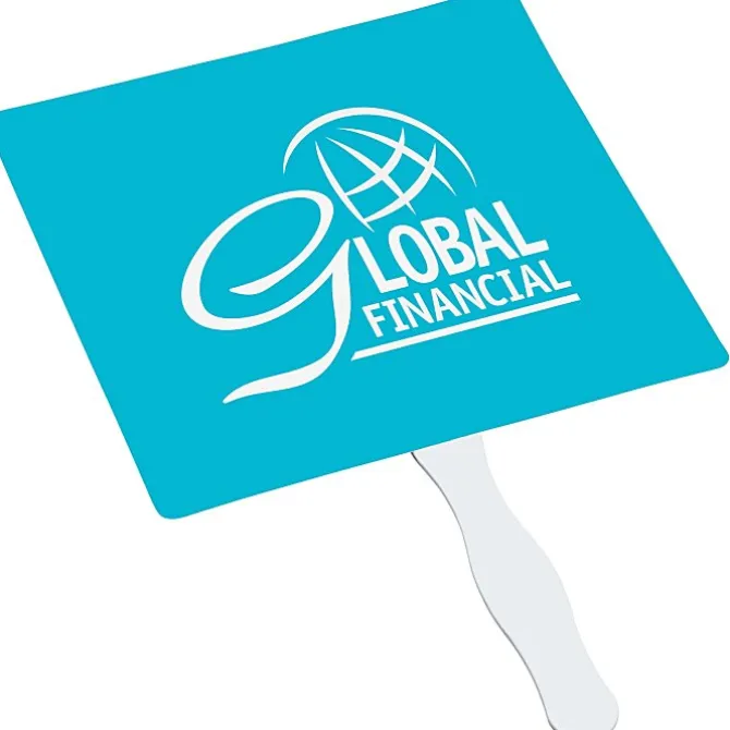 Hand Fan with Plastic Handle - Square