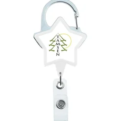 Heavy Duty Clip On Retractable Badge Holder - Star - Label