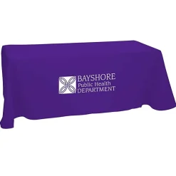 Hemmed Open-Back Poly/Cotton Table Throw - 6' - 24 hr
