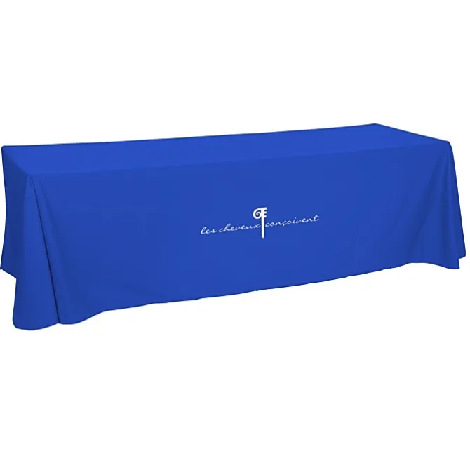 Hemmed Open-Back Poly/Cotton Table Throw - 8' - 24 hr