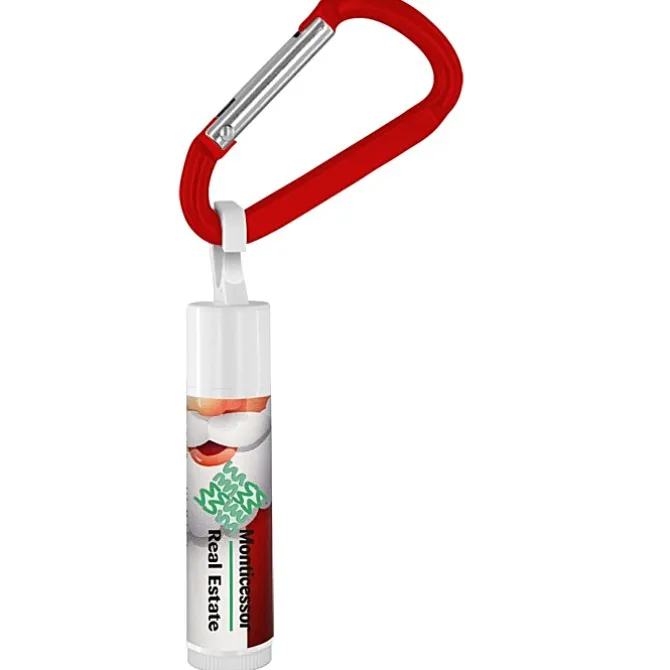 Holiday Lip Balm with Carabiner - Santa