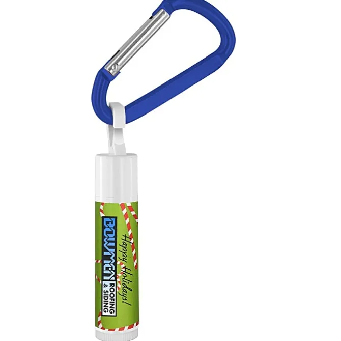 Holiday Lip Balm with Carabiner - Candy Canes - 24 hr