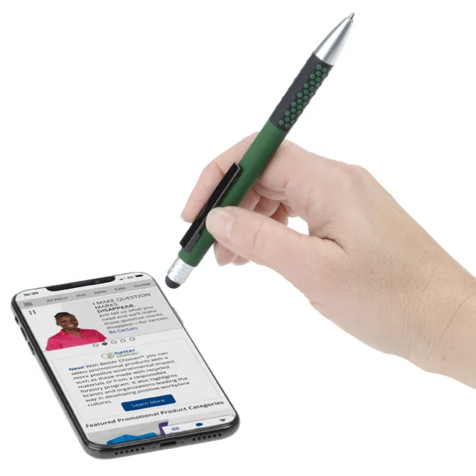 Honeycomb Soft Touch Stylus Metal Pen