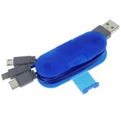 3-in-1 Cable Wrap with Phone Stand - 24 hr