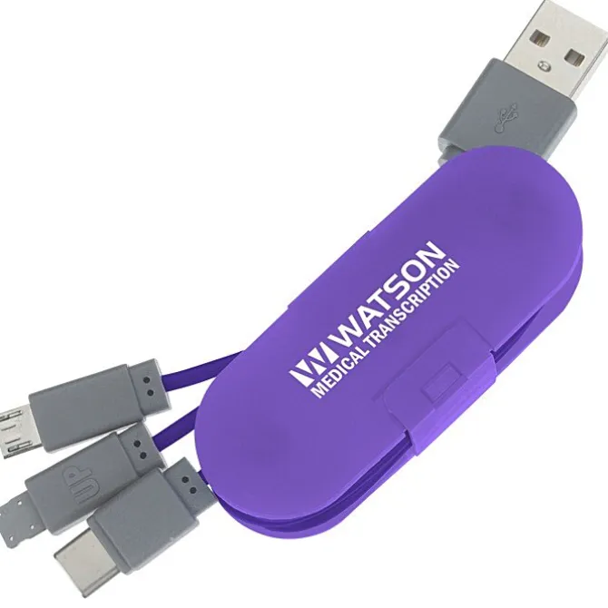 3-in-1 Cable Wrap with Phone Stand - 24 hr