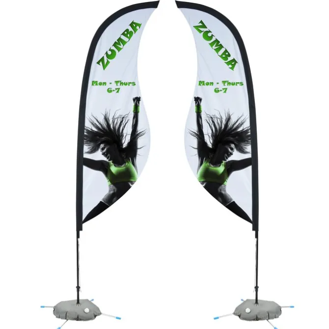 Indoor Sabre Sail Sign - 9' - Two Sided