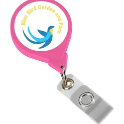 Jumbo Retractable Badge Holder - 40 inches - Round - Opaque - Label
