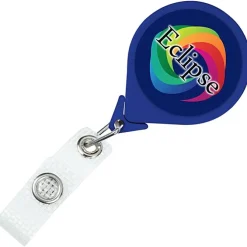 Jumbo Retractable Badge Holder with Antimicrobial Additive - 40 inches Round - Label