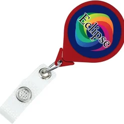 Jumbo Retractable Badge Holder with Antimicrobial Additive - 40 inches Round - Label