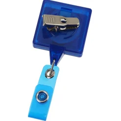 Jumbo Retractable Badge Holder - 40 inches - Square - Translucent - Label