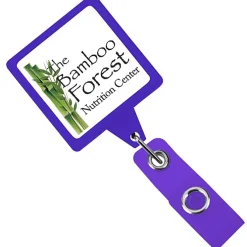 Jumbo Retractable Badge Holder - 40 inches - Square - Translucent - Label