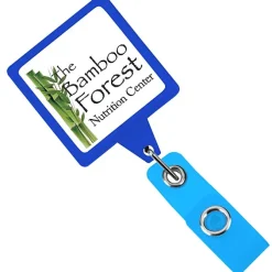 Jumbo Retractable Badge Holder - 40 inches - Square - Translucent - Label