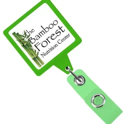 Jumbo Retractable Badge Holder - 40 inches - Square - Translucent - Label