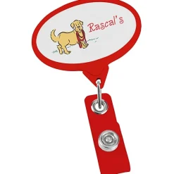 Jumbo Retractable Badge Holder - 40 inches - Oval - Opaque - Label