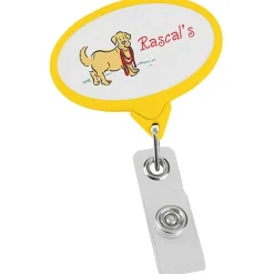 Jumbo Retractable Badge Holder - 40 inches - Oval - Opaque - Label