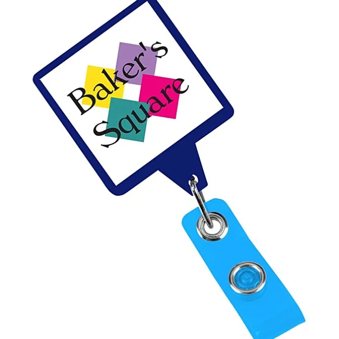 Jumbo Retractable Badge Holder - 40 inches - Square - Opaque - Label