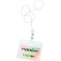 Jumbo Retractable Badge Holder with Antimicrobial Additive - 40 inches Square - Label