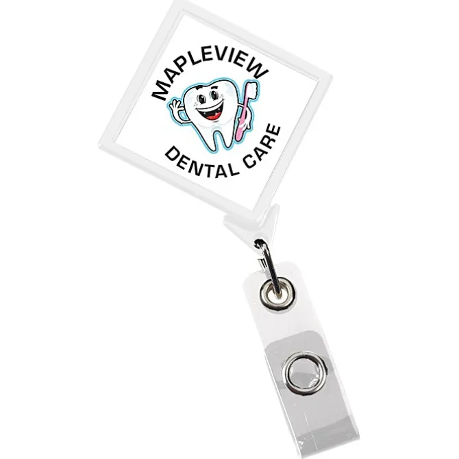 Jumbo Retractable Badge Holder - 40 inches - Diamond - Label