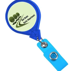 Jumbo Retractable Badge Holder - 40 inches - Round - Translucent - Label