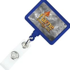 Jumbo Retractable Badge Holder with Antimicrobial Additive - 40 inches Rectangle - Label