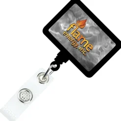 Jumbo Retractable Badge Holder with Antimicrobial Additive - 40 inches Rectangle - Label