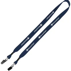 Knit Cotton Lanyard - 3/4 inches - 2 Bulldog Clips
