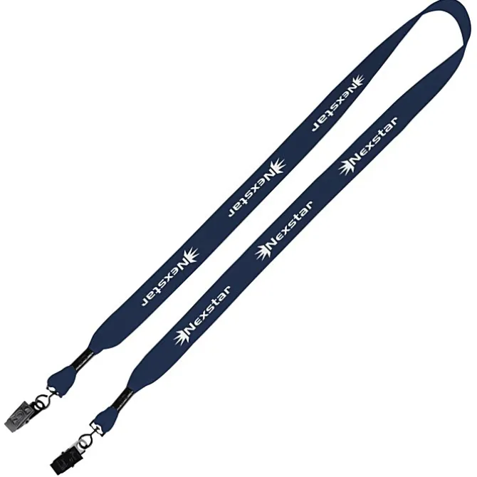 Knit Cotton Lanyard - 3/4 inches - 2 Bulldog Clips