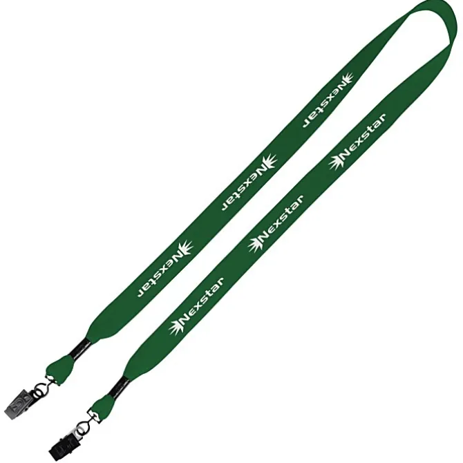 Knit Cotton Lanyard - 3/4 inches - 2 Bulldog Clips
