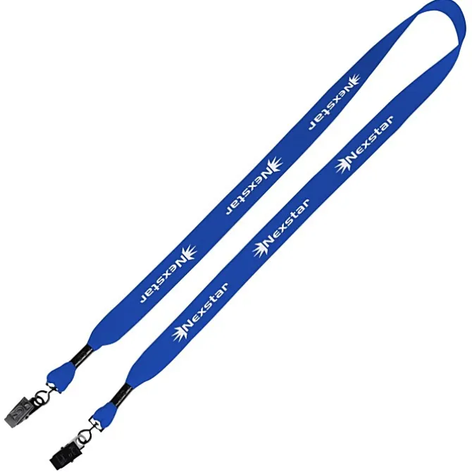 Knit Cotton Lanyard - 3/4 inches - 2 Bulldog Clips