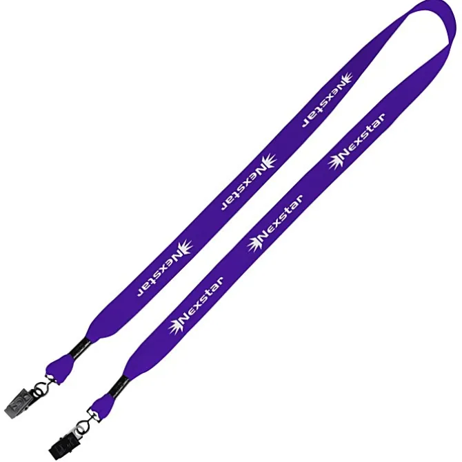 Knit Cotton Lanyard - 3/4 inches - 2 Bulldog Clips