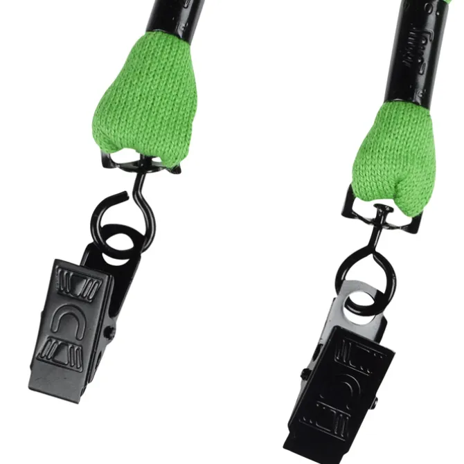 Knit Cotton Lanyard - 3/4 inches - 2 Bulldog Clips