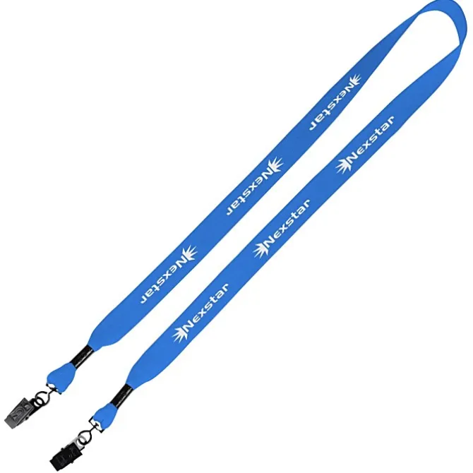 Knit Cotton Lanyard - 3/4 inches - 2 Bulldog Clips