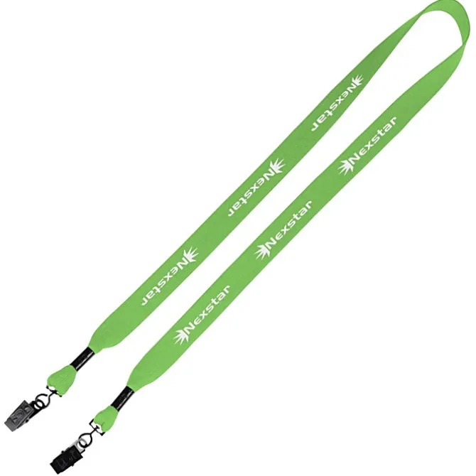 Knit Cotton Lanyard - 3/4 inches - 2 Bulldog Clips