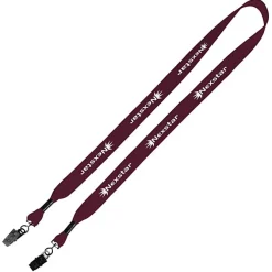 Knit Cotton Lanyard - 3/4 inches - 2 Bulldog Clips